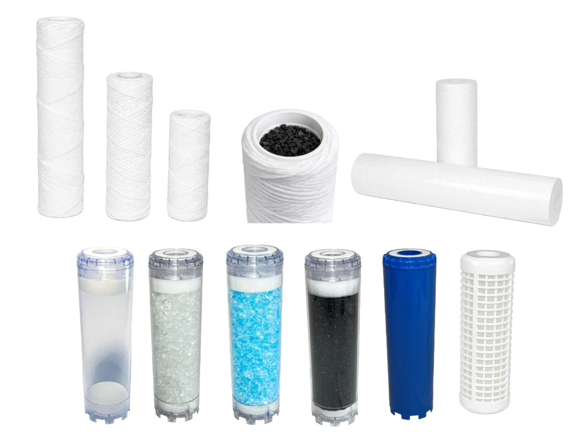 Filter cartridges — sediment (wound, meltblown), activated carbon, anti-scale